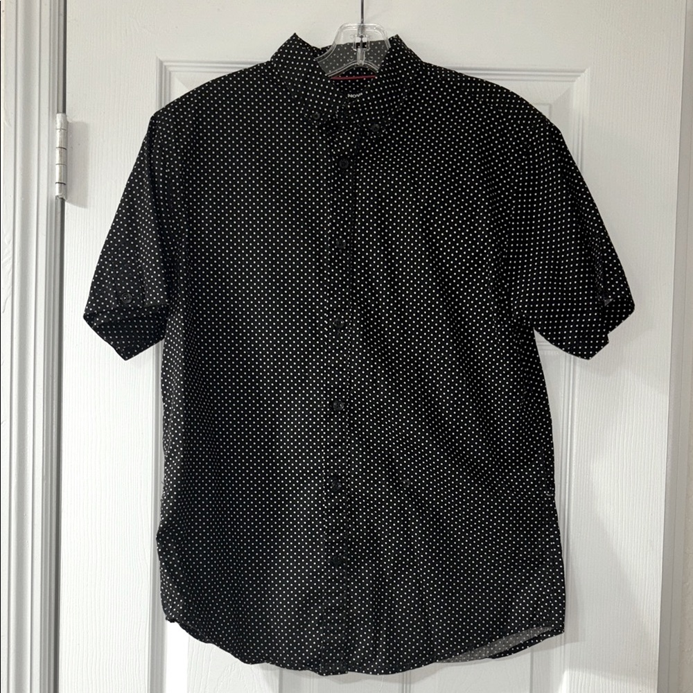 Fashion Nova Men's Black Polka Dot Shirt
